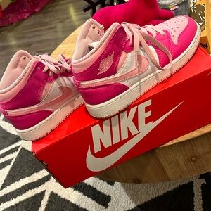 Kids Nike air Jordan’s. Hot pink, light pink, white. Size 4.